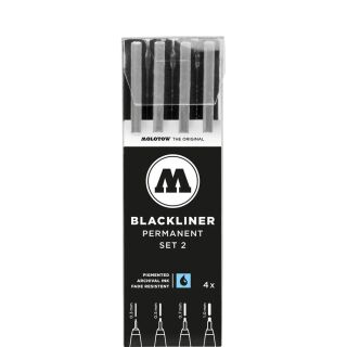 MOLOTOW BLACKLINER SET 2 Fineliner-Set schwarz, 4 St.