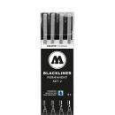 MOLOTOW BLACKLINER SET 2 Fineliner-Set schwarz, 4 St.