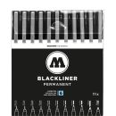 MOLOTOW BLACKLINER Complete Fineliner-Set schwarz, 11 St.