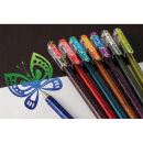 Pentel Hybrid Dual Metallic Gelschreiber 0,5 mm, Schreibfarbe: gold, 1 St.