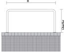 Abweisebügel aus Stahlrundrohr Ø 60 mm, Höhe 1000 mm, ohne Querstrebe, zum Aufdübeln, mit Lackierung, 1000 mm breit