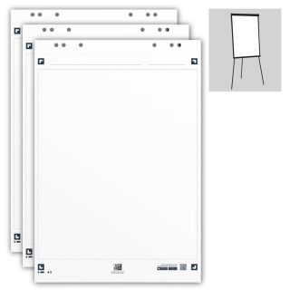 OXFORD Flipchart-Papier Smart Chart blanko 65,0 x 98,0 cm, 20 Blatt, 3 Blöcke