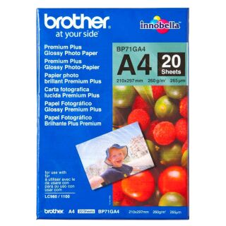 brother Fotopapier BP71GA4 DIN A4 glänzend 260 g/qm 20 Blatt