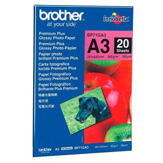 brother Fotopapier BP71GA3 DIN A3 glänzend 260 g/qm 20 Blatt
