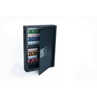 pavo Schlüsseltresor grau mit 100 Haken, Elektronikschloss, 41,0 x 12,0 x 60,0 cm, 1 St.