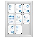 Showdown® Displays Schaukasten T silber 9x DIN A4...