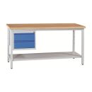 Gürkan Werkbank lichtgrau 2 Schubladen 160,0 x 60,0...