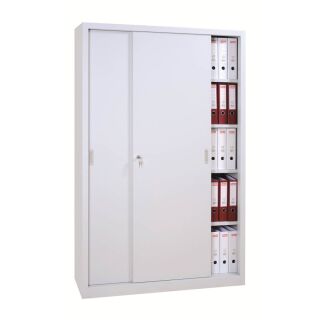 Gürkan Schiebetürenschrank, 100282 lichtgrau 4 Fachböden 120,0 x 45,0 x 195,0 cm