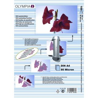 OLYMPIA Laminierfolien glänzend für A4 80 micron, 100 St.