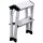 KRAUSE Klapptritt MONTO Rolly silber 2x 2 Stufen, H: 55,0 cm