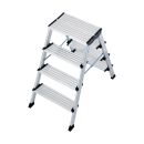 KRAUSE Stehleiter beidseitig MONTO Treppo silber 2x 4...
