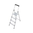 KRAUSE Stehleiter einseitig MONTO Solidy silber 4 Stufen,...