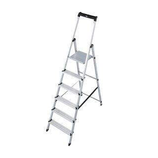 KRAUSE Stehleiter einseitig MONTO Solidy silber 6 Stufen, H: 205,0 cm