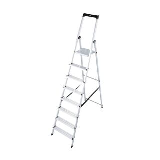 KRAUSE Stehleiter einseitig MONTO Solidy silber 8 Stufen, H: 250,0 cm