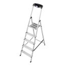 KRAUSE Stehleiter einseitig MONTO Safety silber 5 Stufen,...