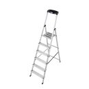 KRAUSE Stehleiter einseitig MONTO Safety silber 6 Stufen,...