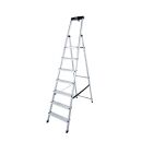 KRAUSE Stehleiter einseitig MONTO Safety silber 7 Stufen,...