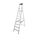 KRAUSE Stehleiter einseitig MONTO Safety silber 8 Stufen,...