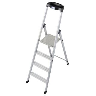KRAUSE Stehleiter einseitig MONTO Solido silber 4 Stufen, H: 160,0 cm