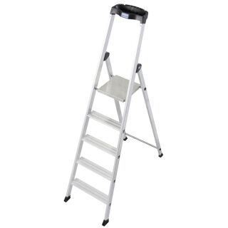 KRAUSE Stehleiter einseitig MONTO Solido silber 5 Stufen, H: 185,0 cm