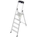 KRAUSE Stehleiter einseitig MONTO Solido silber 5 Stufen,...