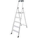KRAUSE Stehleiter einseitig MONTO Solido silber 5 Stufen,...