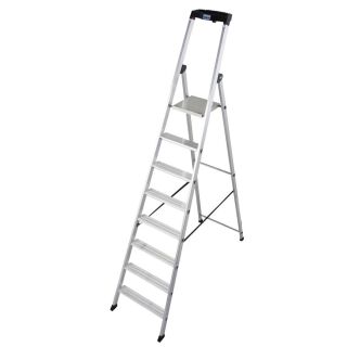 KRAUSE Stehleiter einseitig MONTO Solido silber 8 Stufen, H: 255,0 cm