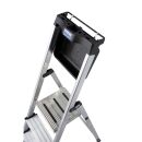 KRAUSE Stehleiter einseitig MONTO Secury mit Multi-Grip silber 5 Stufen, H: 185,0 cm