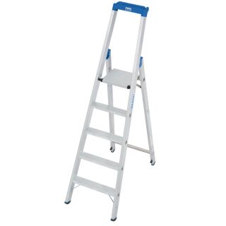 KRAUSE Stehleiter einseitig STABILO silber 5 Stufen, H: 200,0 cm