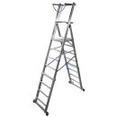 KRAUSE Podestleiter STABILO silber 8 Sprossen, H: 286,0 cm