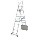 KRAUSE Podestleiter STABILO silber 10 Sprossen, H: 369,0 cm