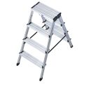 KRAUSE Stehleiter beidseitig MONTO Dopplo silber 2x 4 Stufen, H: 95,0 cm