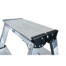 KRAUSE Stehleiter beidseitig MONTO Dopplo silber 2x 4 Stufen, H: 95,0 cm