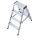 KRAUSE Stehleiter beidseitig MONTO Dopplo silber 2x 4 Stufen, H: 95,0 cm