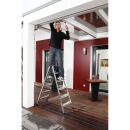 KRAUSE Stehleiter beidseitig MONTO Dopplo silber 2x 6 Stufen, H: 141,0 cm