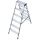 KRAUSE Stehleiter beidseitig MONTO Dopplo silber 2x 6 Stufen, H: 141,0 cm