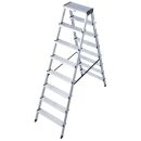 KRAUSE Stehleiter beidseitig MONTO Dopplo silber 2x 8...