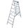 KRAUSE Stehleiter beidseitig MONTO Dopplo silber 2x 8 Stufen, H: 187,0 cm