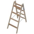 KRAUSE Stehleiter beidseitig STABILO natur 2x 4 Sprossen,...
