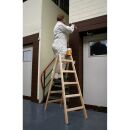 KRAUSE Stehleiter beidseitig STABILO natur 2x 5 Sprossen, H: 147,0 cm