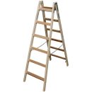 KRAUSE Stehleiter beidseitig STABILO natur 2x 6 Sprossen,...