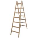 KRAUSE Stehleiter beidseitig STABILO natur 2x 7 Sprossen,...