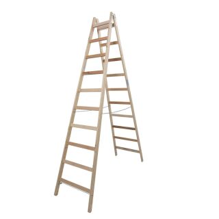 KRAUSE Stehleiter beidseitig STABILO natur 2x 10 Sprossen, H: 280,0 cm