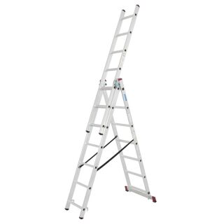 KRAUSE Vielzweckleiter CORDA silber 3x 7 Sprossen, H: 200,0 cm