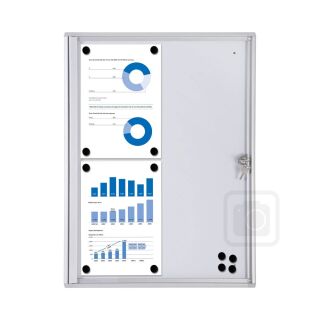Showdown® Displays Schaukasten Economy XS silber 4x DIN A4 49,1 x 2,6 x 65,5 cm, 1 St.