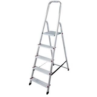KRAUSE Stehleiter einseitig CORDA silber 5 Stufen, H: 175,0 cm