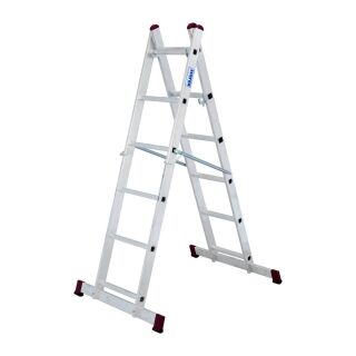 KRAUSE Vielzweckleiter CORDA silber 2x 6 Sprossen, H: 168,0 cm