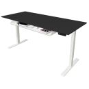 Kerkmann Move 3 elektrisch höhenverstellbarer Schreibtisch anthrazit rechteckig, T-Fuß-Gestell weiß 160,0 x 80,0 cm