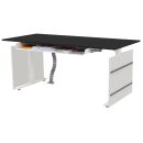 Kerkmann Move 3 elektrisch höhenverstellbarer Schreibtisch anthrazit rechteckig, T-Fuß-Gestell weiß 160,0 x 80,0 cm