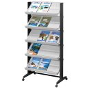 PAPERFLOW Prospektregal grau DIN A4 85,5 x 38,5 x 167,5...